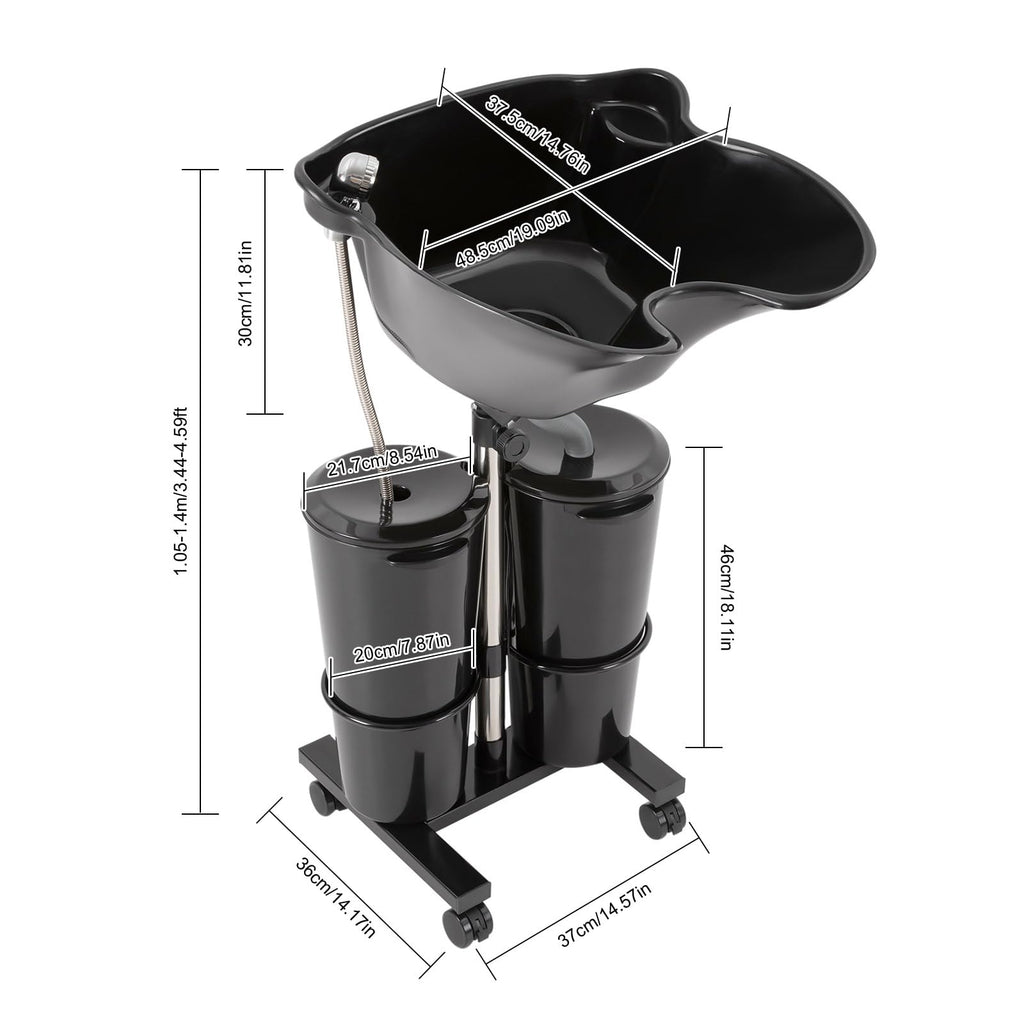 Portable Electric Shampoo Bowl with 2 Water Buckets Q10091