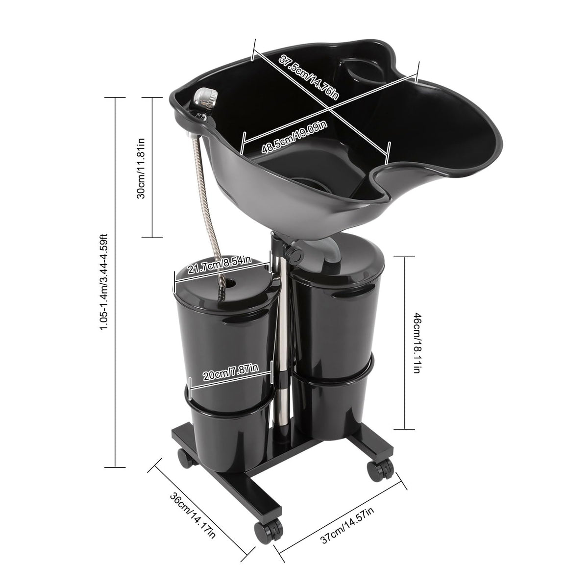 Portable Electric Shampoo Bowl with 2 Water Buckets Q10091