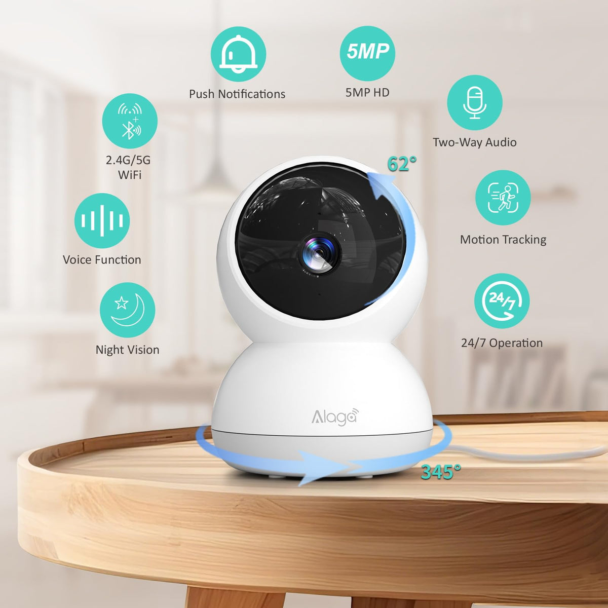 3K HD Indoor Security Camera with Night Vision Q6436