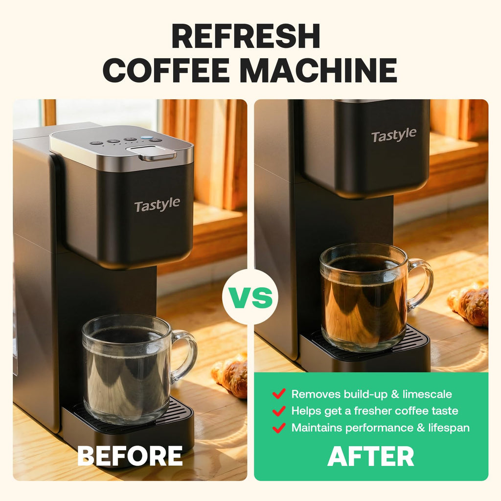 Mini Single Serve Coffee Maker with 30 Descaler Tablets V9305