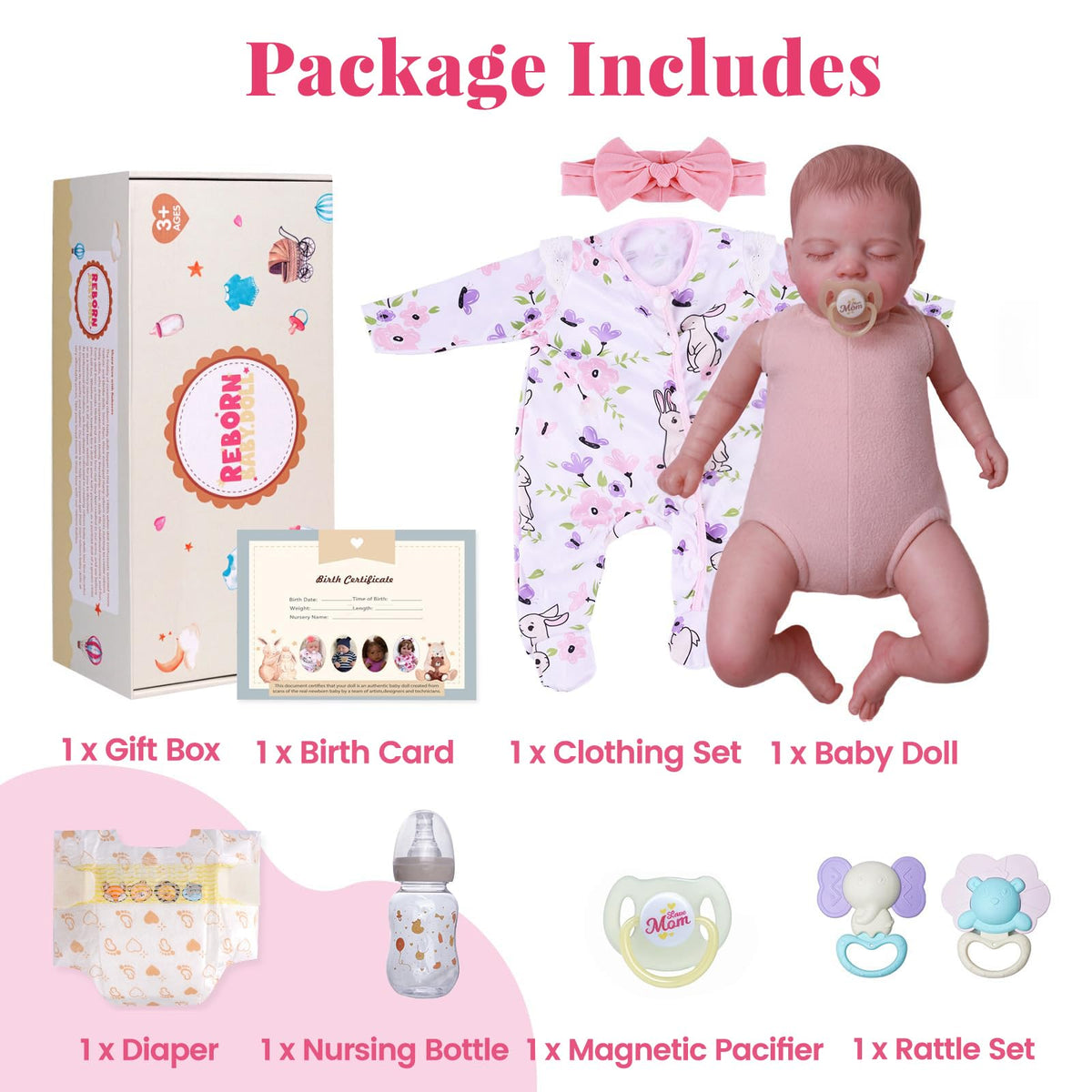 20 Inch Reborn Baby Dolls Girl with Play Set I356