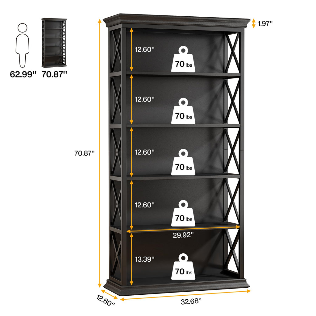 71 Inches 6-Tier Bookcase M78282
