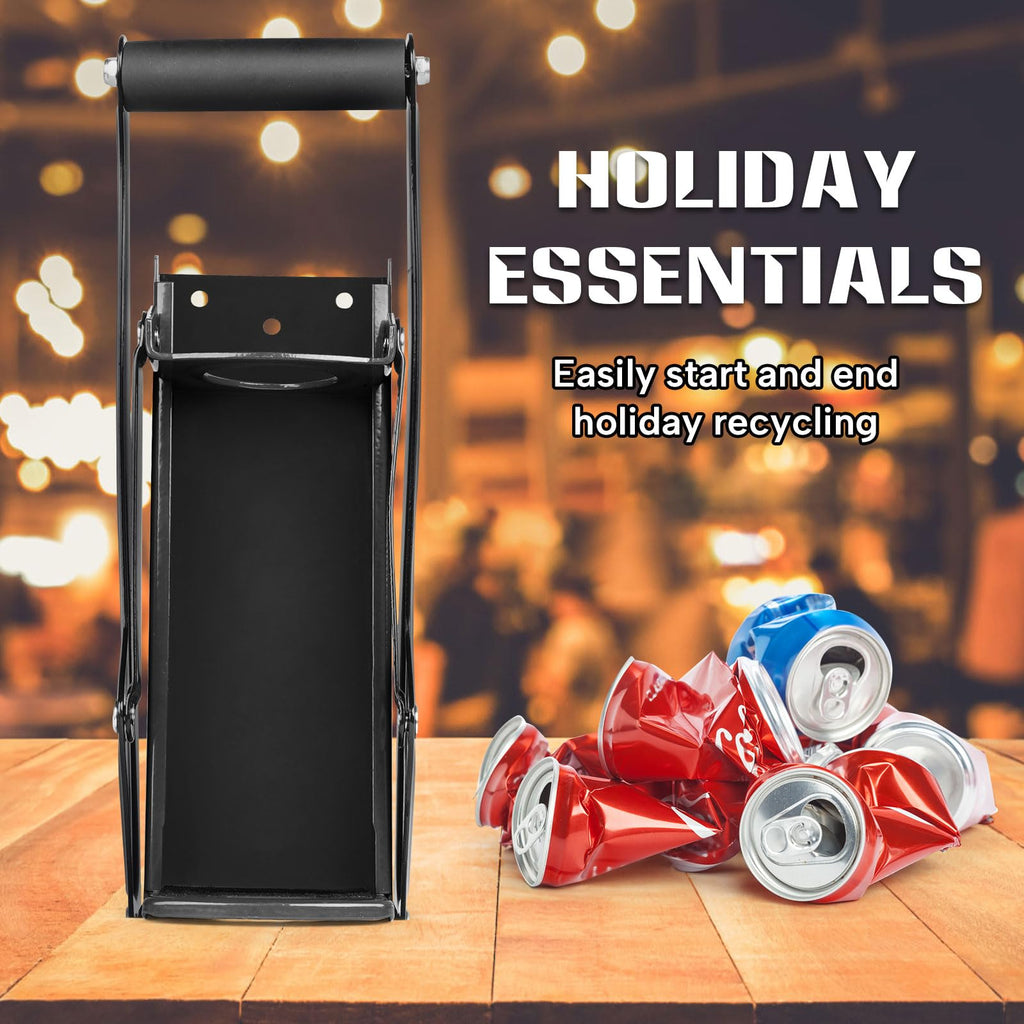 16 oz Black Wall-Mounted Aluminum Can Crusher Y121982