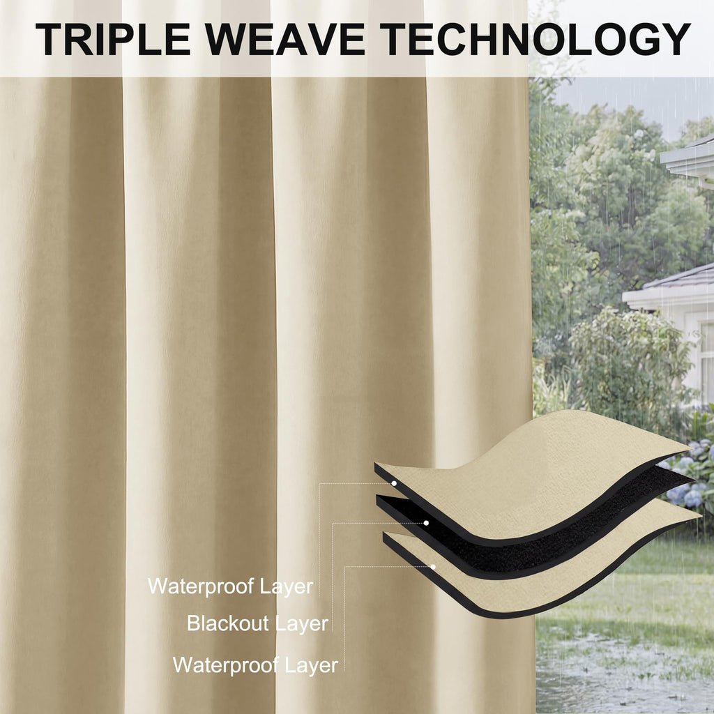 Waterproof Outdoor Curtains 2 Panels Q966044