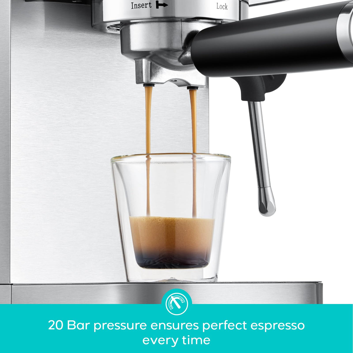 Stainless Steel Espresso Machine with Steam Wand C42642