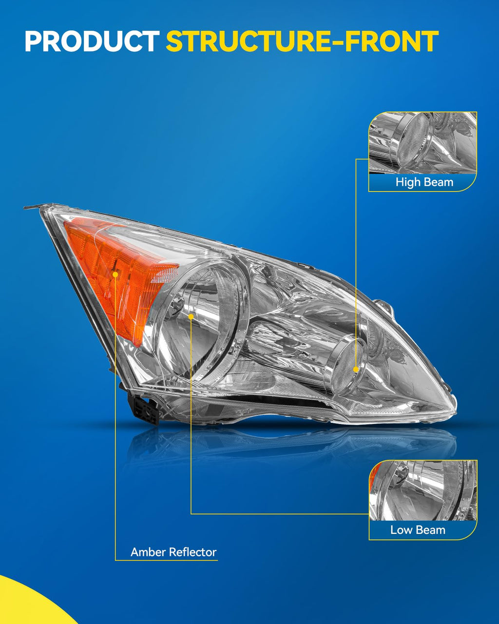 Headlamp Headlight Assembly Pair C6267