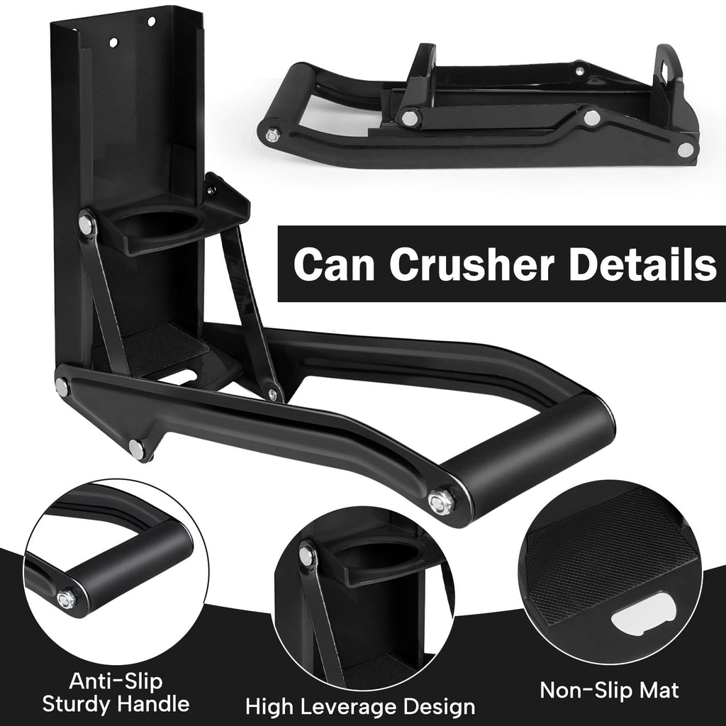 16 oz Black Wall-Mounted Aluminum Can Crusher Y121982