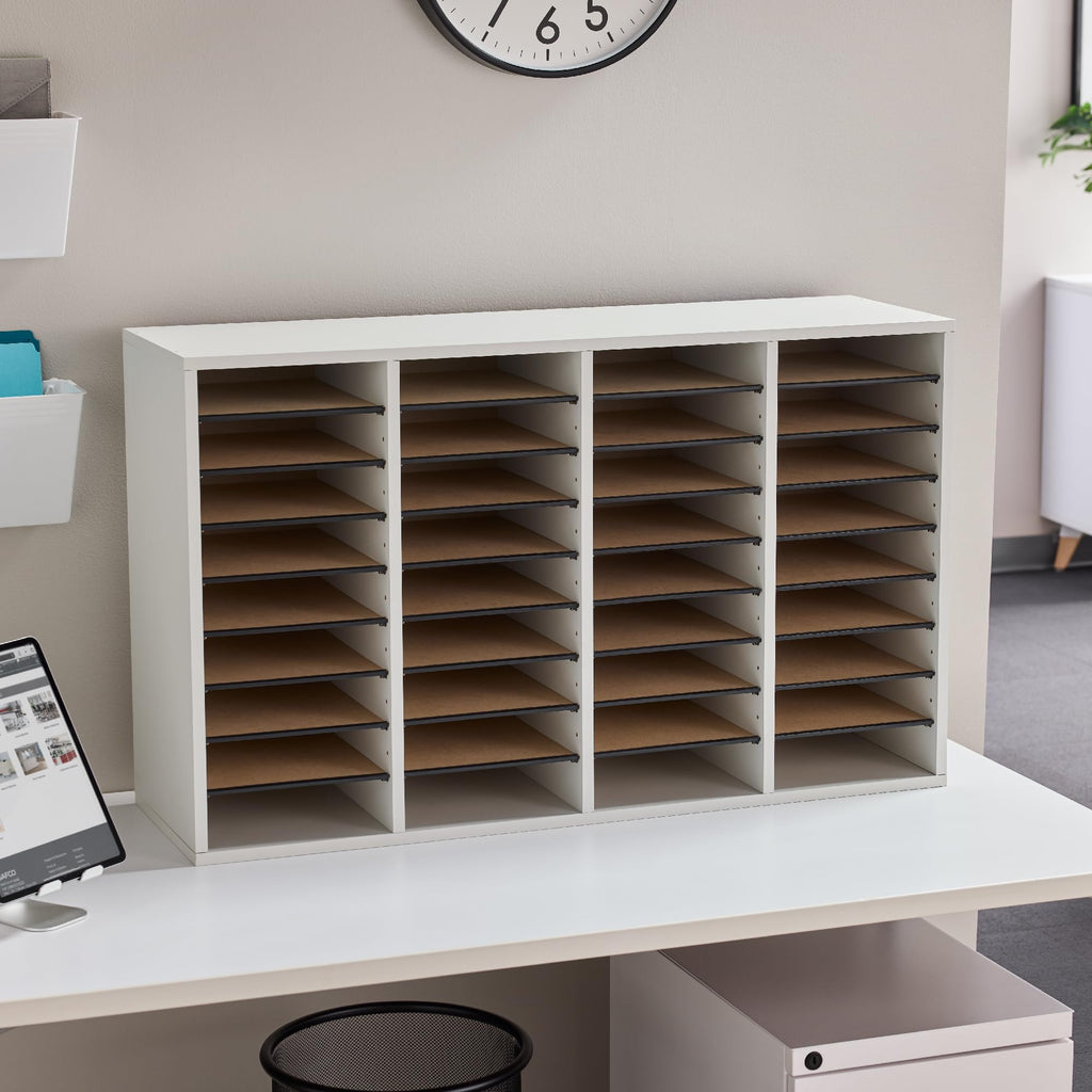 36 Compartments Wood Literature Organizer V7632