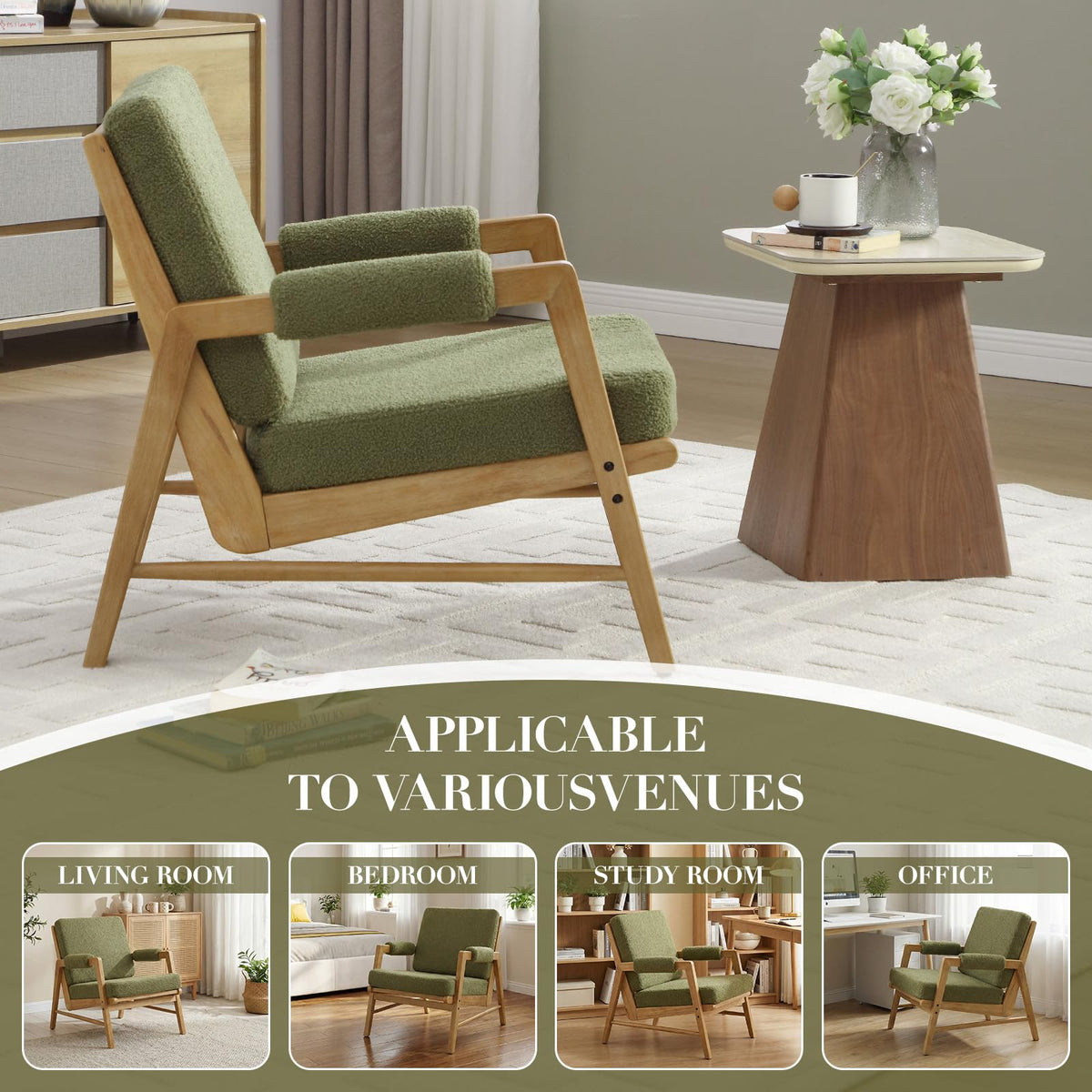 Boucle Upholstered Accent Chair Set of 2 O898