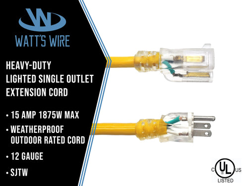 15 ft 12 Gauge Heavy Duty Extension Cord Z406642