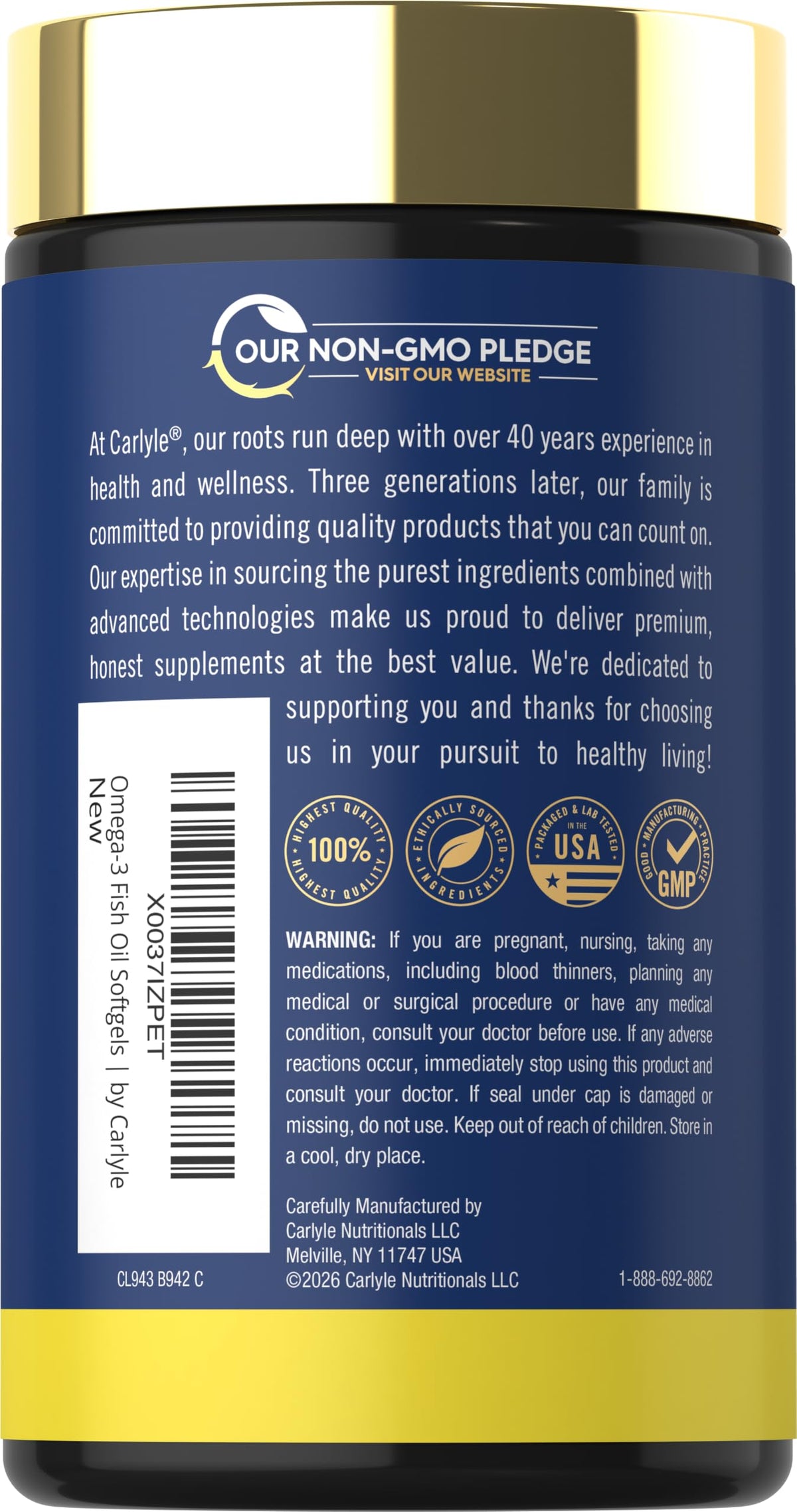 Fish Oil 3600mg 1080mg Omega 3 120 Count R13606