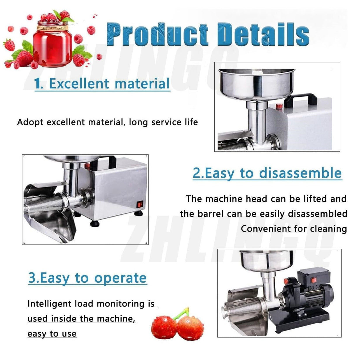Electric Tomato Strainer Machine 330 lbs/hr 450W Stainless Steel E2060