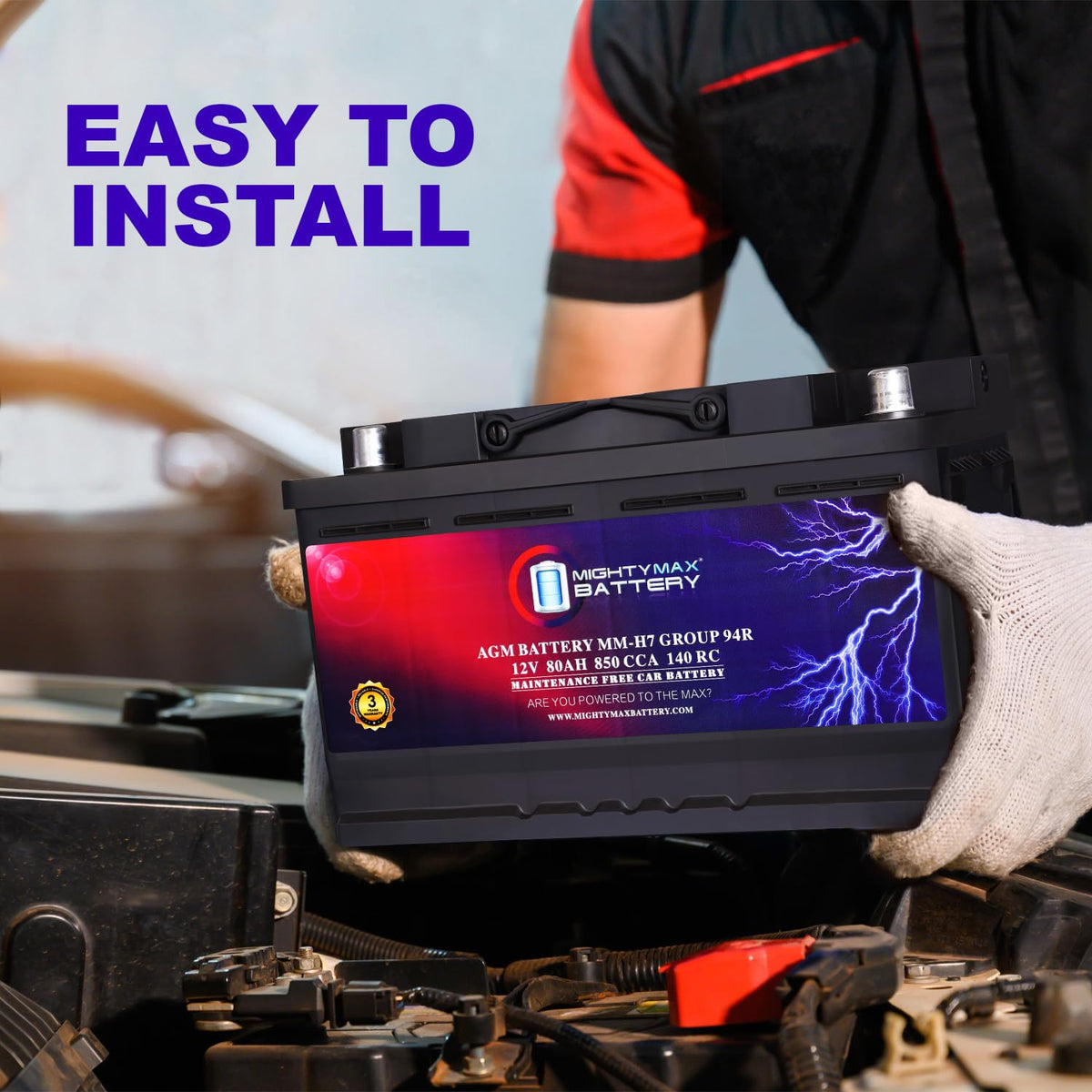 12V 80AH 850 CCA Replacement Battery J889