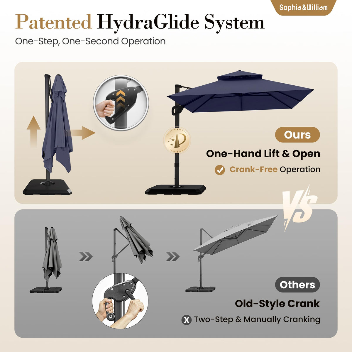 12ft Cantilever Patio Umbrella with Base Y291448
