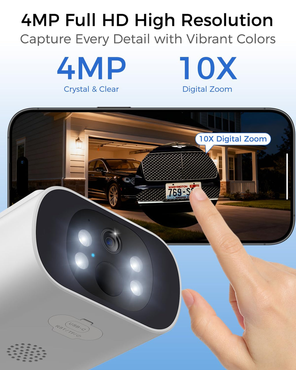 4MP Solar Security Cameras Wireless Outdoor L7024