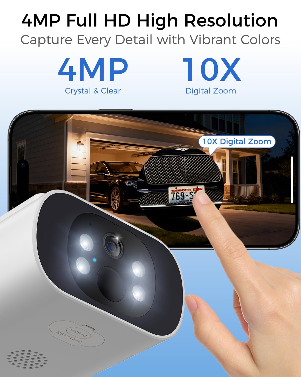 4MP Solar Security Cameras Wireless Outdoor L7024