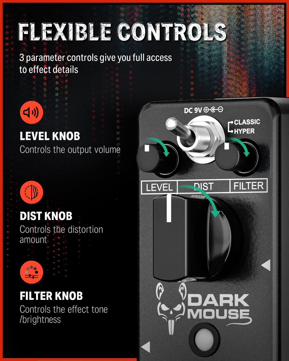 Dark Mouse Distortion Pedal for Electric Guitar O185115