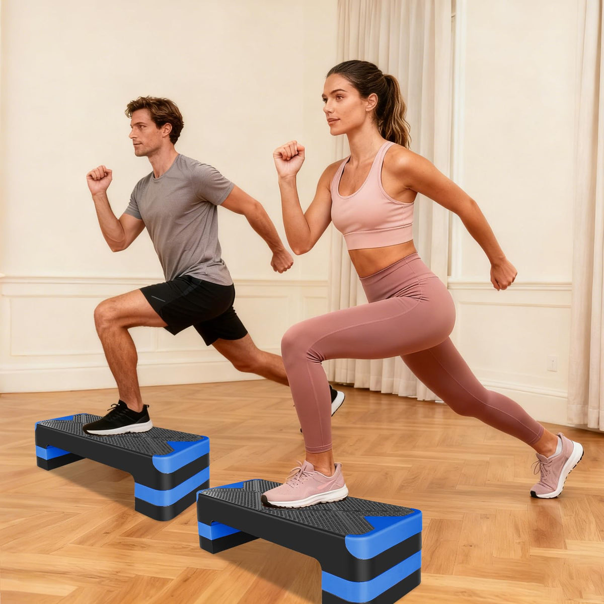 27" Adjustable Aerobic Step Platform with 4 Risers D84461
