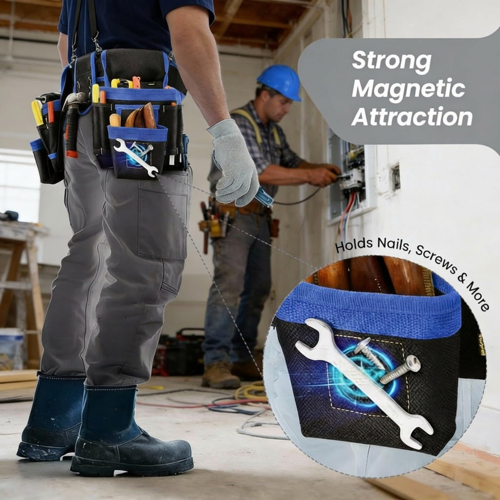 Heavy Duty Magnetic Tool Belt with Suspenders E415