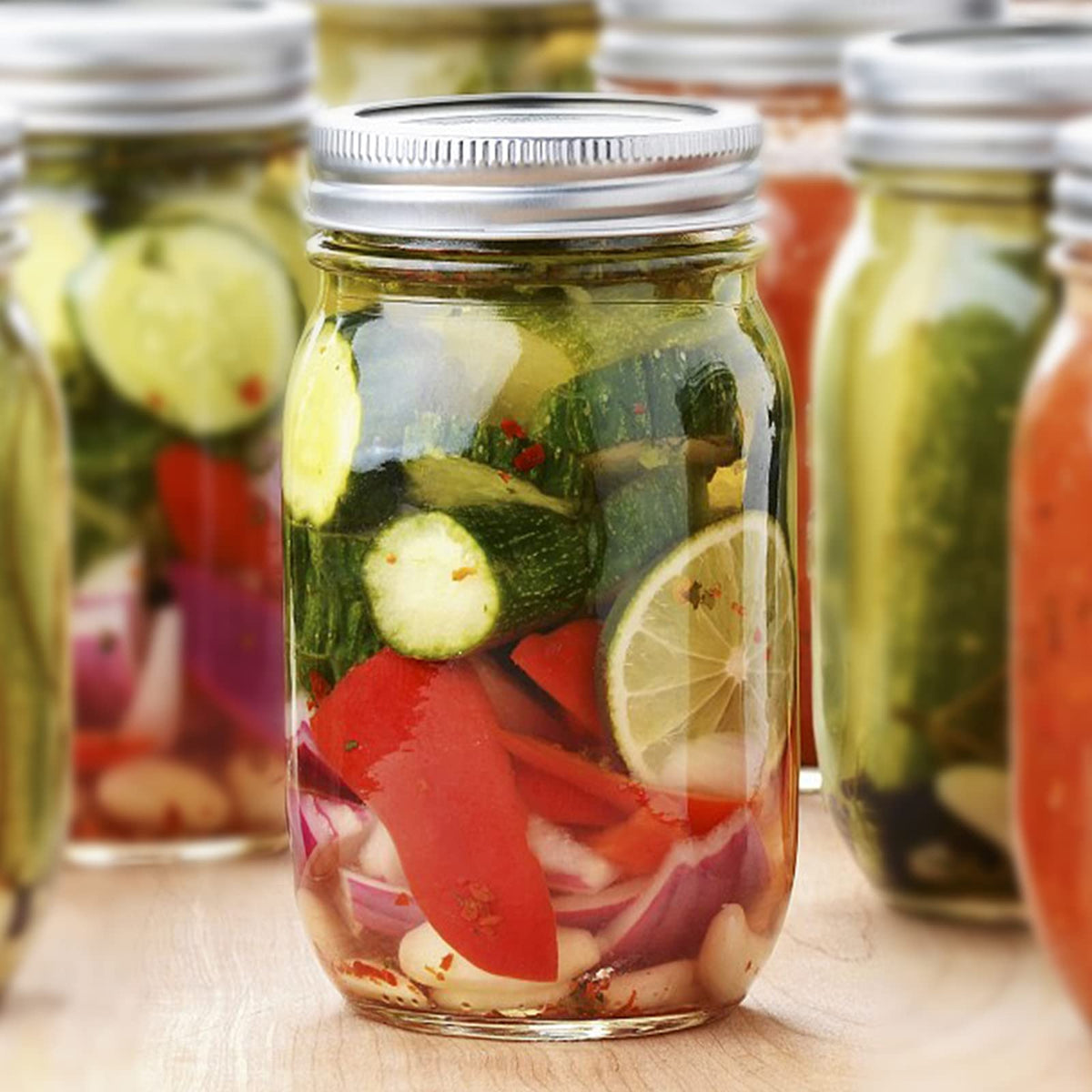 12 oz Glass Mason Jar, 20 Pack Canning Jars with Lids U156