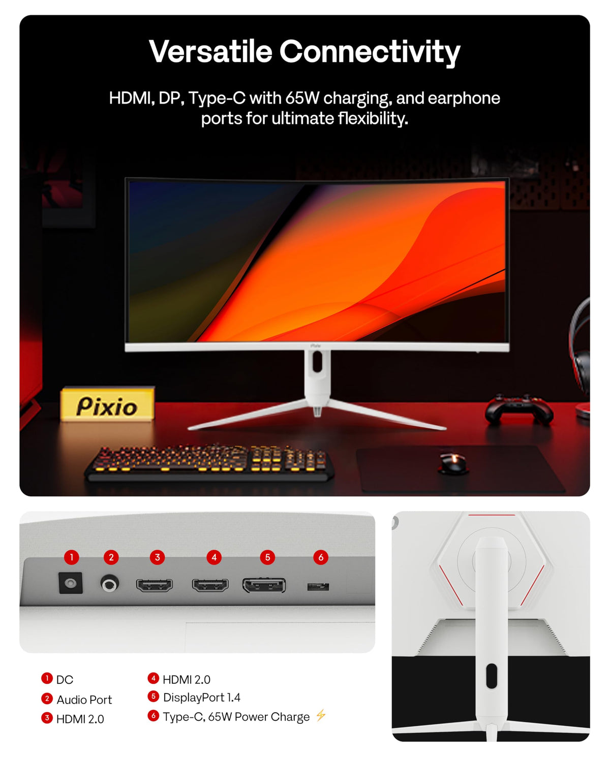 White 34" 180Hz Curved Gaming Monitor L5902