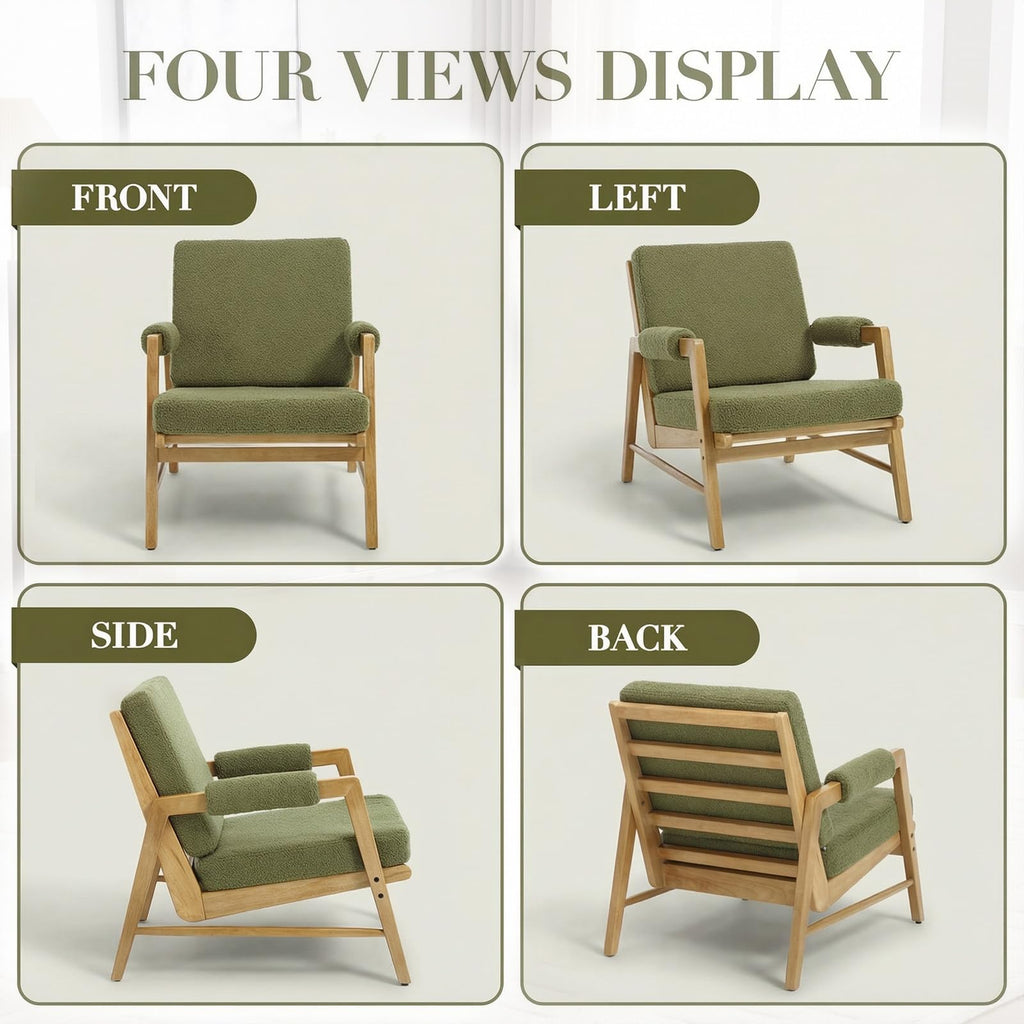 Boucle Upholstered Accent Chair Set of 2 O898