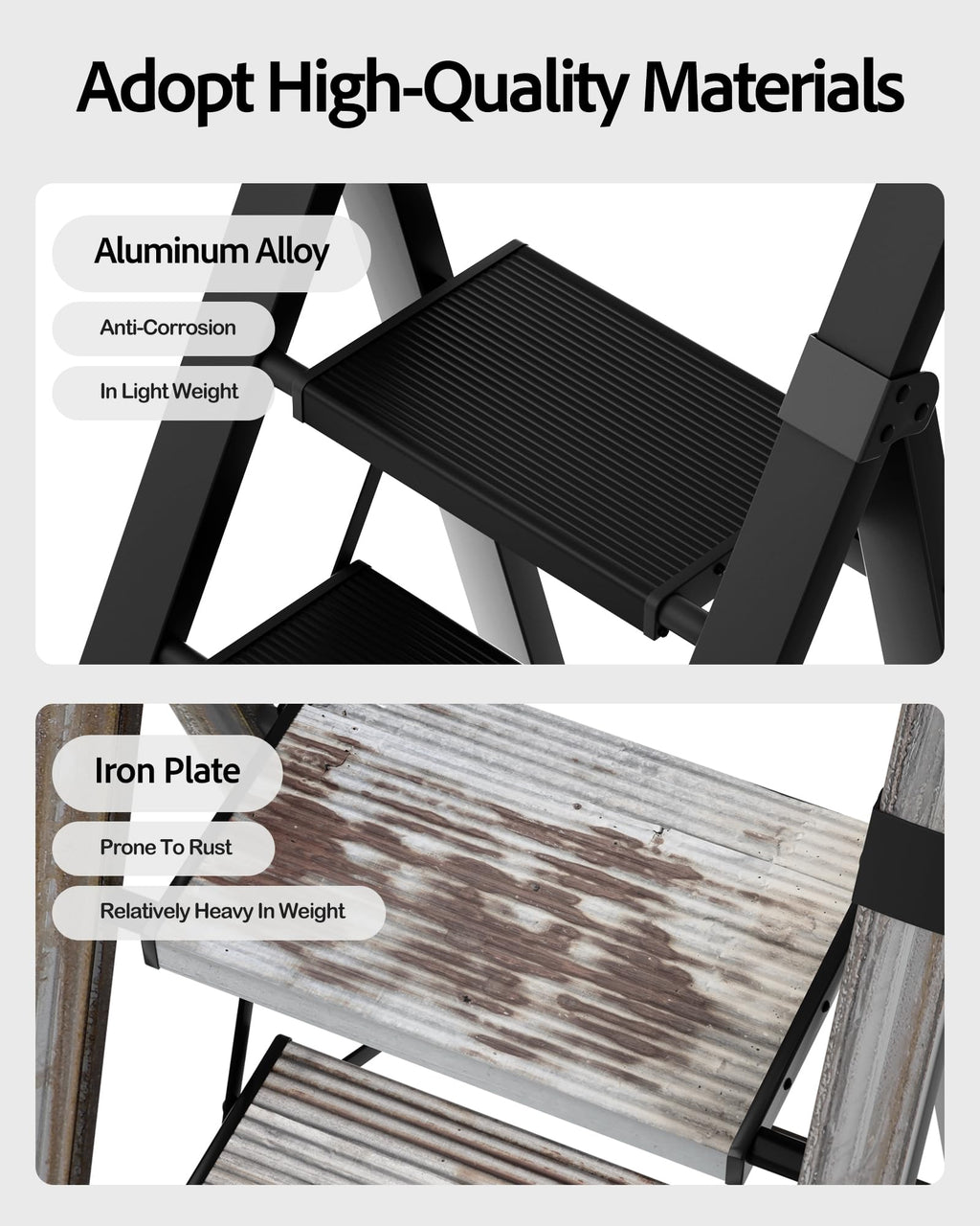 5 Step Aluminum Folding Ladder J51392