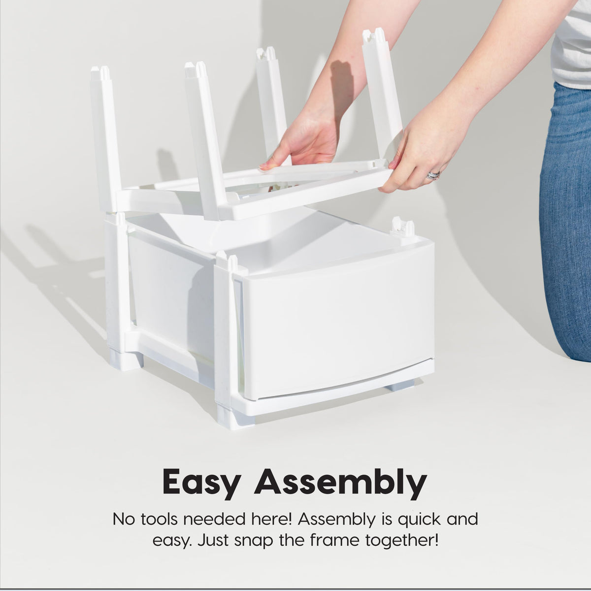 White 4 Drawer Slim Narrow Storage Organizer U9489