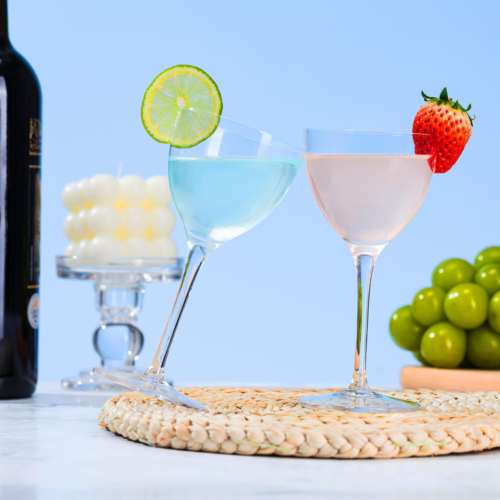 6oz Hand Blown Lead-Free Crystal Martini Glasses Set of 6 I74577