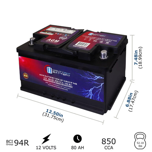 12V 80AH 850 CCA Replacement Battery J889