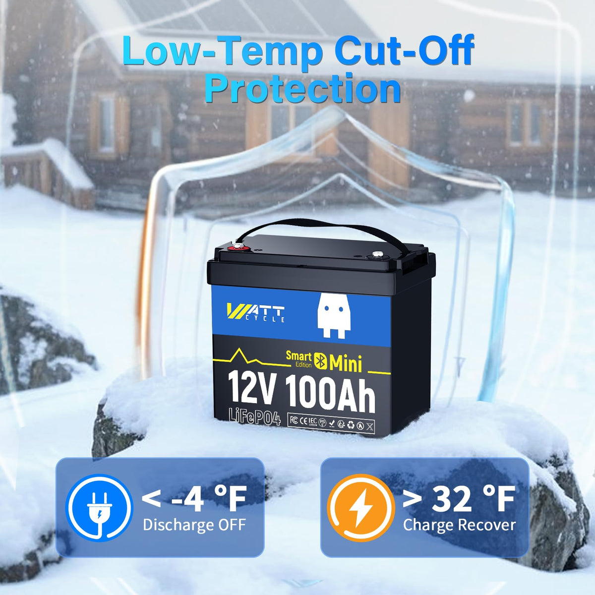 12V 100Ah Mini LiFePO4 Battery with Bluetooth A829076
