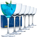 6oz Hand Blown Lead-Free Crystal Martini Glasses Set of 6 I74577
