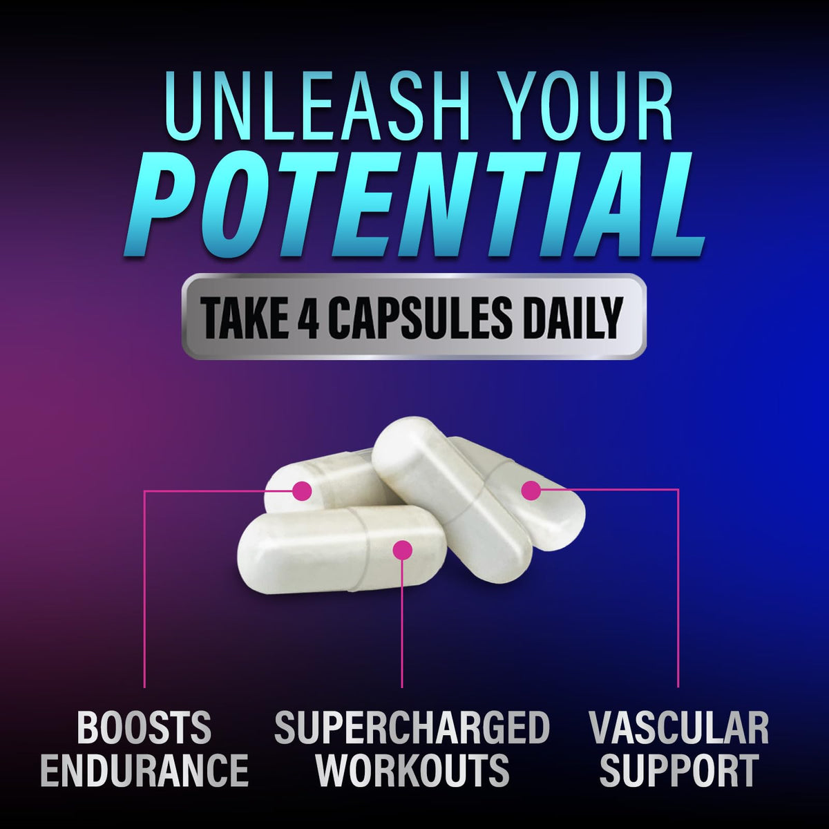 120 Capsules L-Arginine Citrulline Beta Alanine Nitric Oxide Booster D540