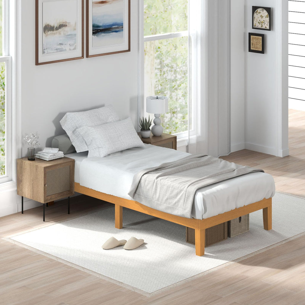 Twin Size 12 Inch Wood Platform Bed Frame B68175