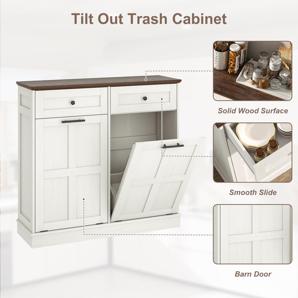 13 Gallon Double Tilt-Out Trash Can Cabinet G25465