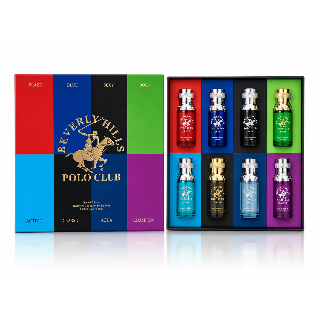 8 Pc 0.34 oz Men's Cologne Gift Set T9514