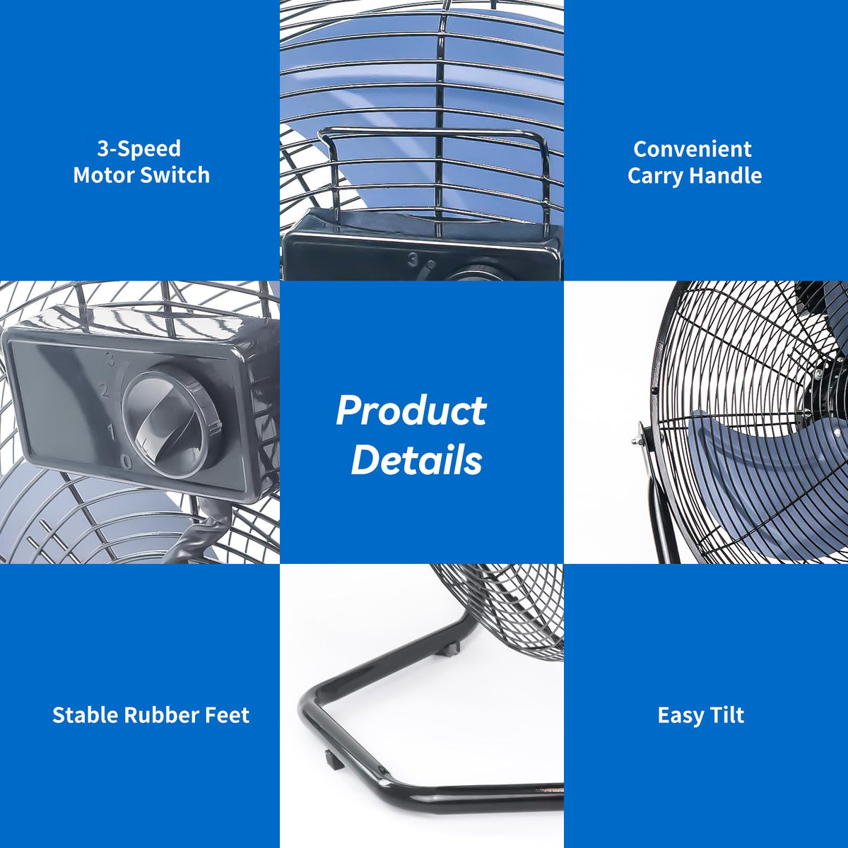 20 Inch High Velocity Industrial Floor Fan Q8909