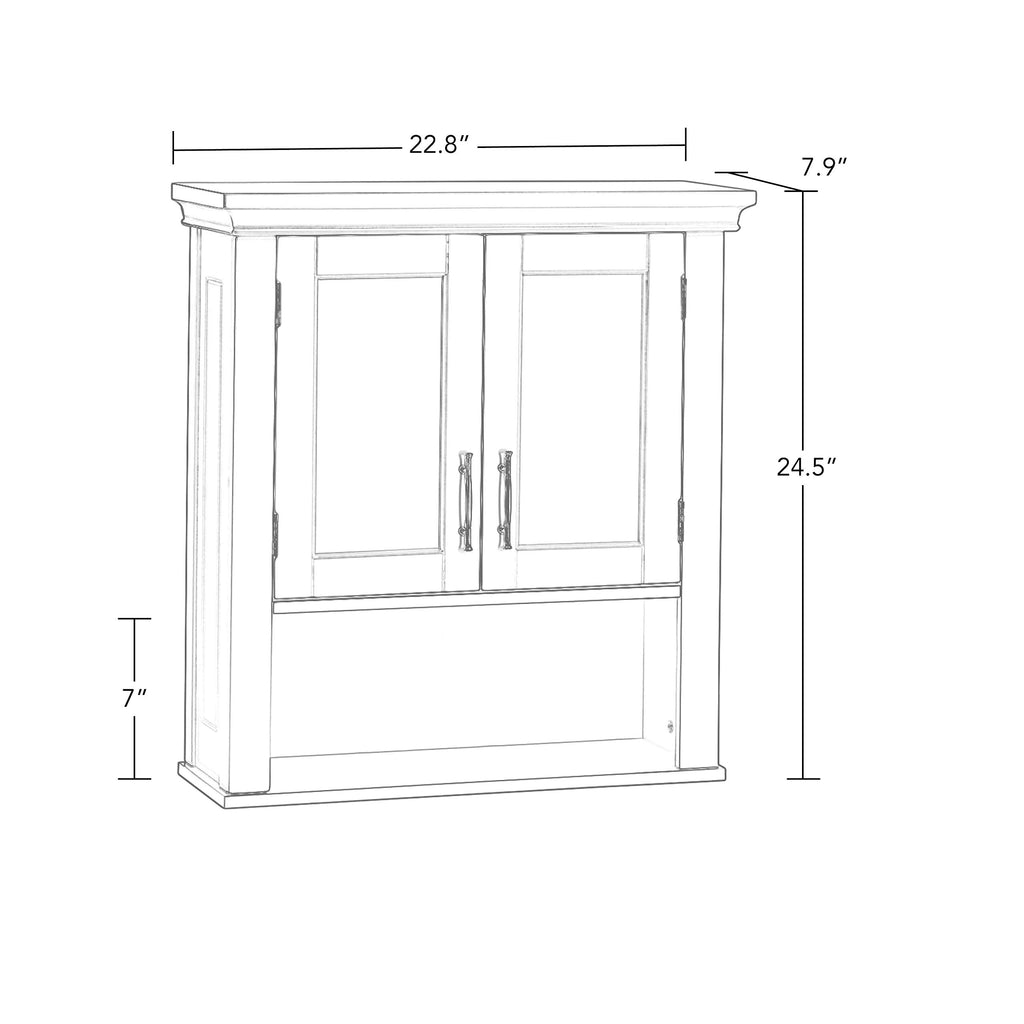 White Two-Door Wall Mount Medicine Cabinet J978372