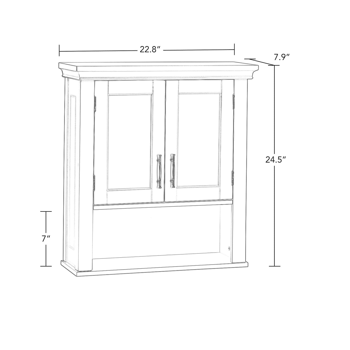 White Two-Door Wall Mount Medicine Cabinet J978372