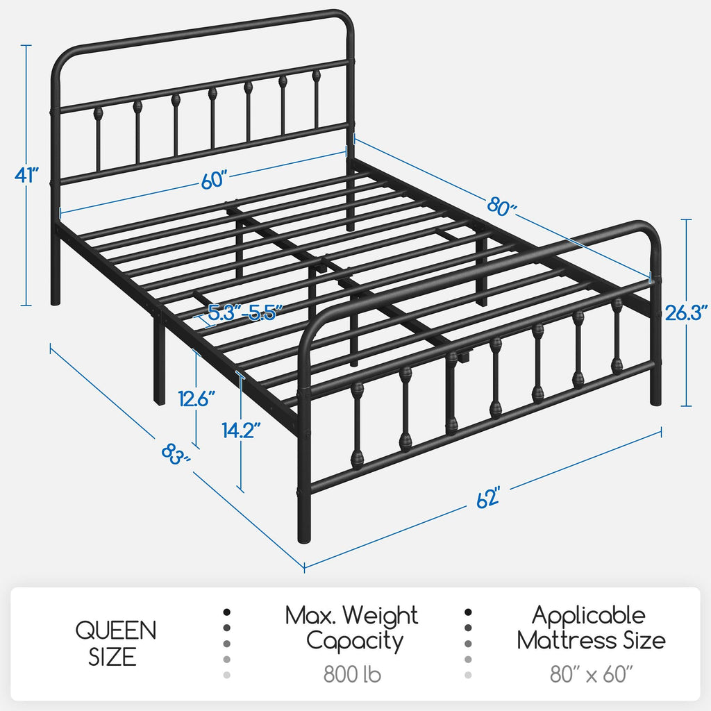 Queen Metal Platform Bed Frame F9970