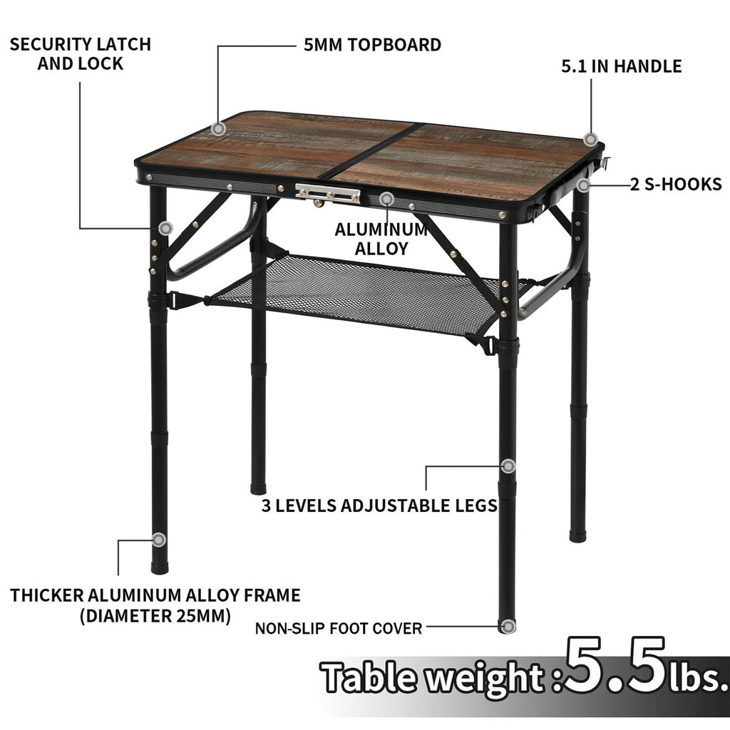Folding Picnic Table 2ft Portable Camping Table N630121