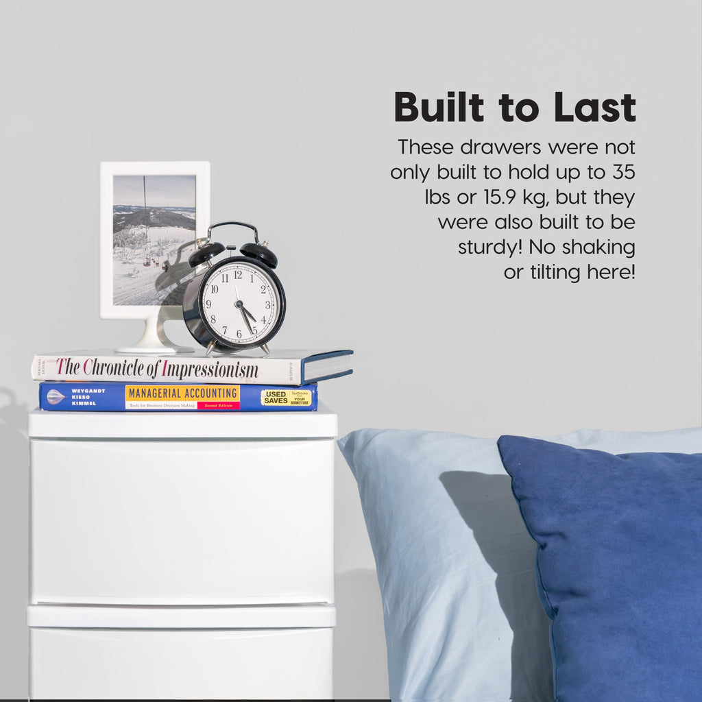 White 4 Drawer Slim Narrow Storage Organizer U9489