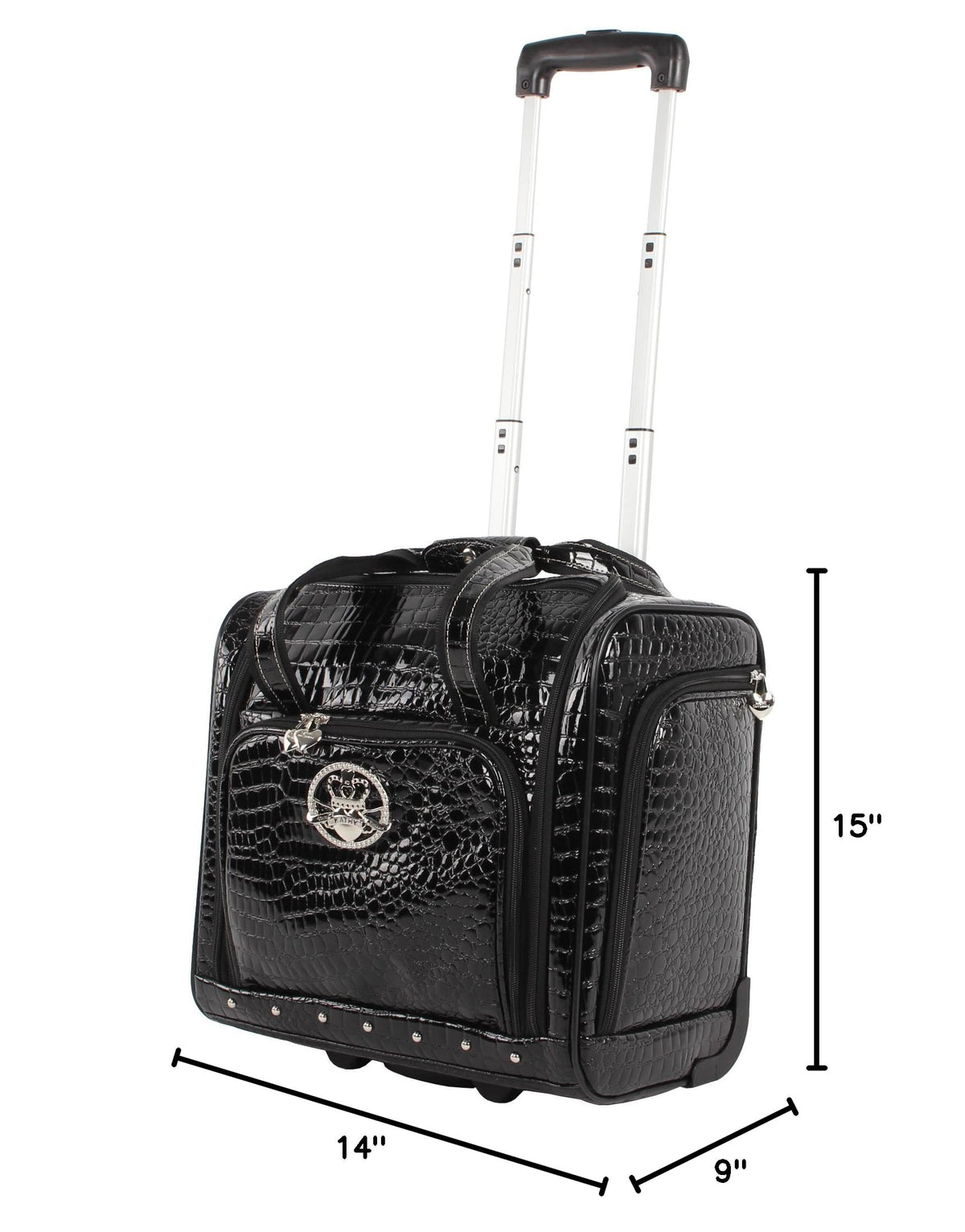 15 Inch Black PVC Underseat Luggage Q745