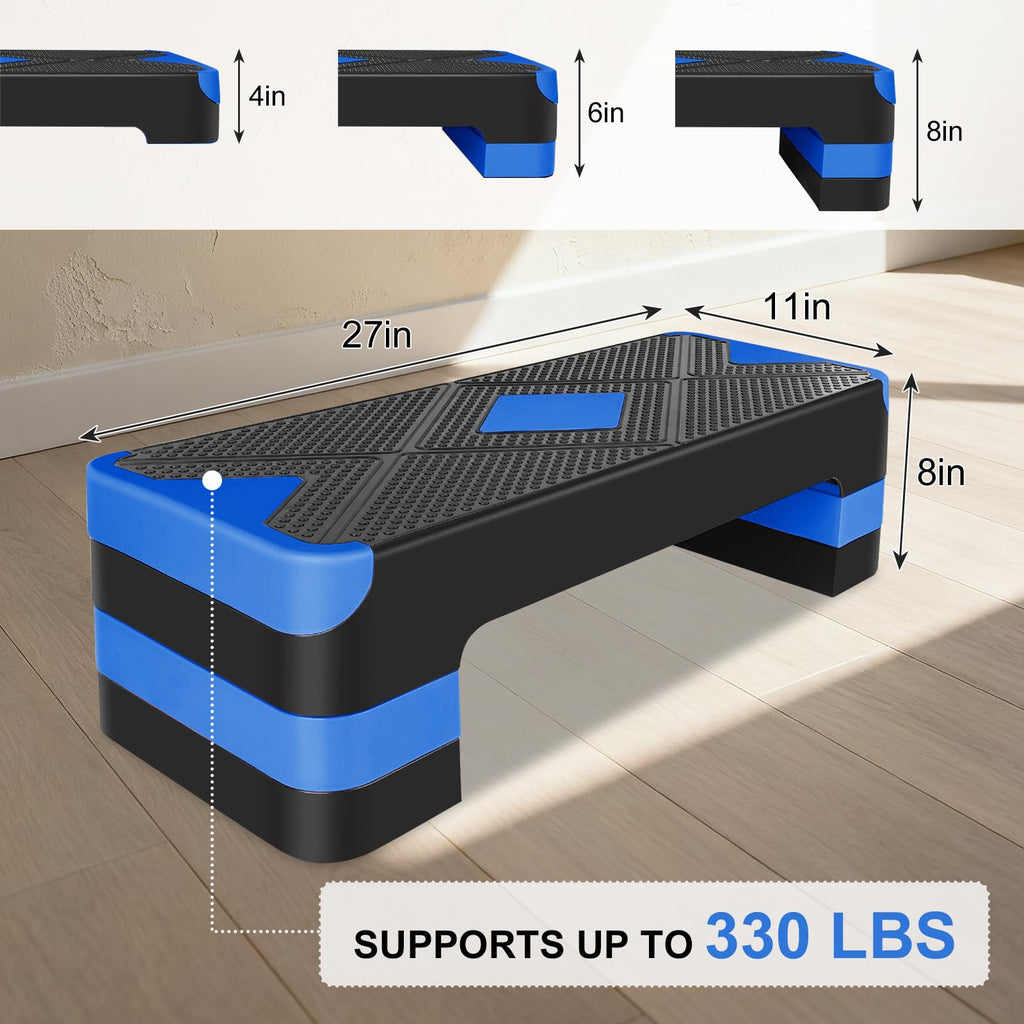 27" Adjustable Aerobic Step Platform with 4 Risers D84461