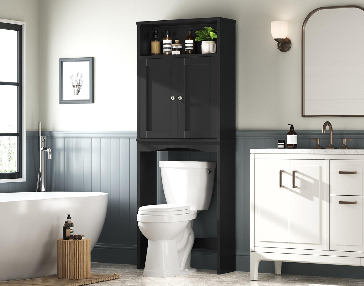 Black Over The Toilet Storage Cabinet I995404