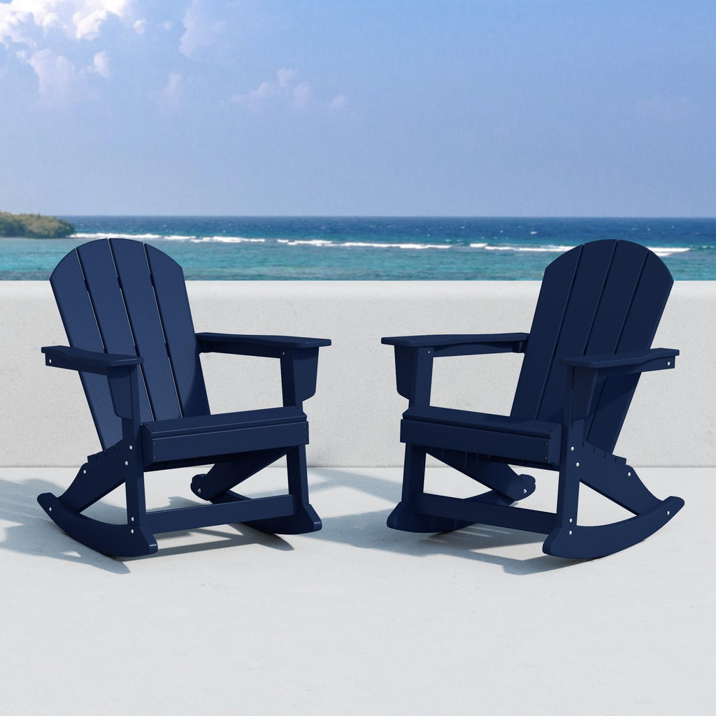 Navy Blue Poly Adirondack Chair Set of 2 I279952