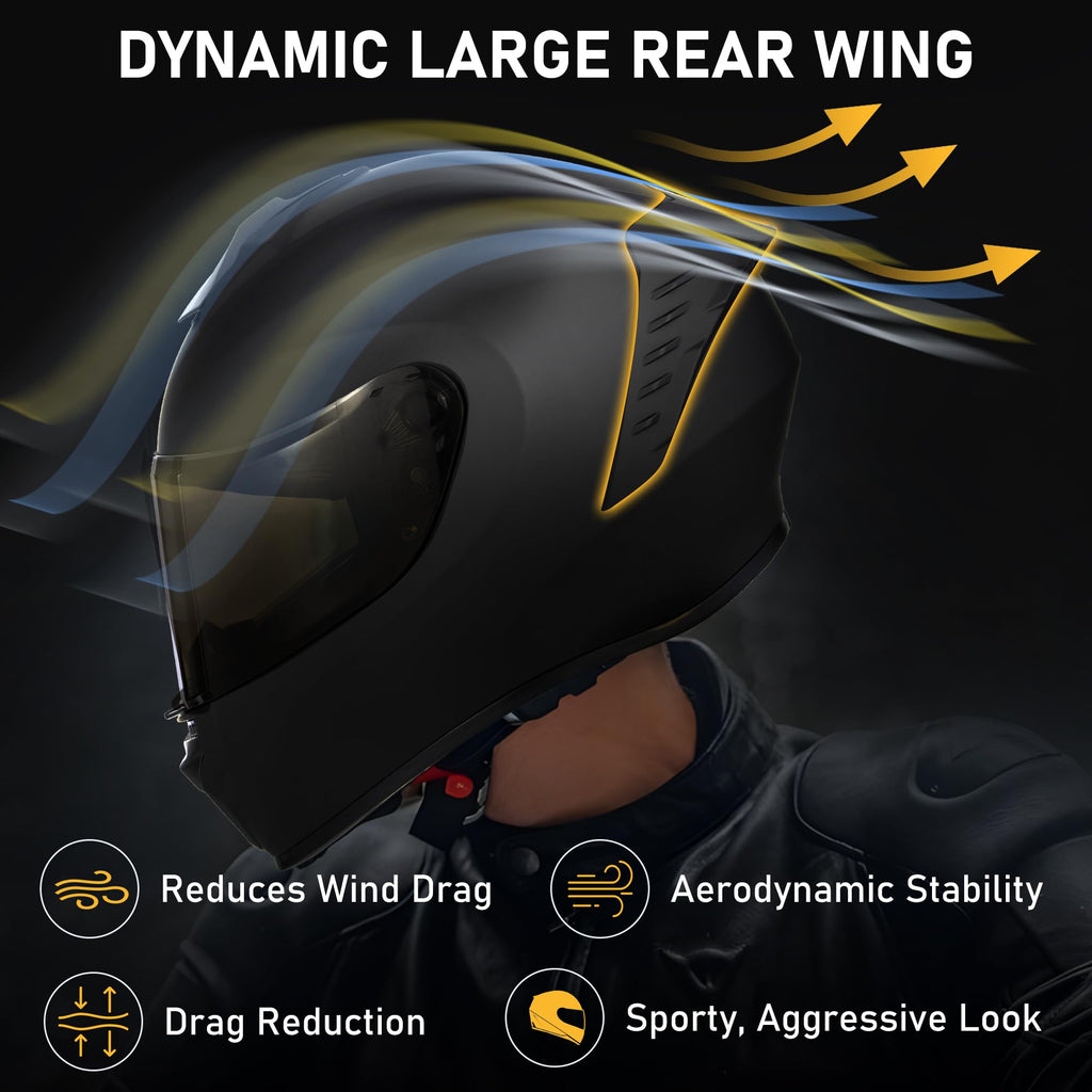Full Face Motorcycle Helmet with Dual Visors D901