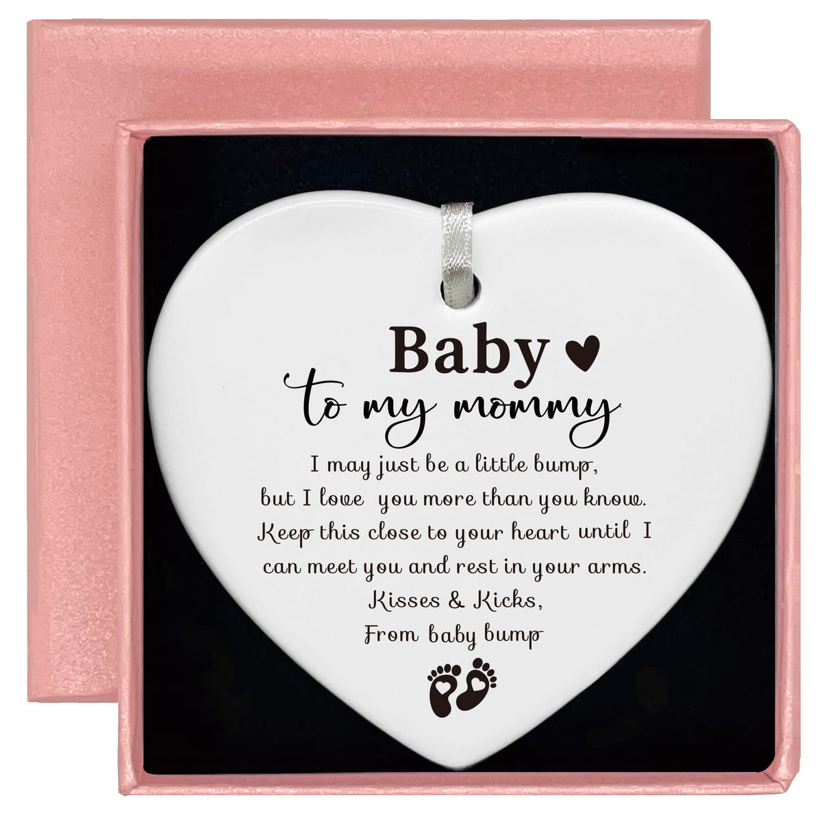White Ceramic Heart Shaped Ornament J5580