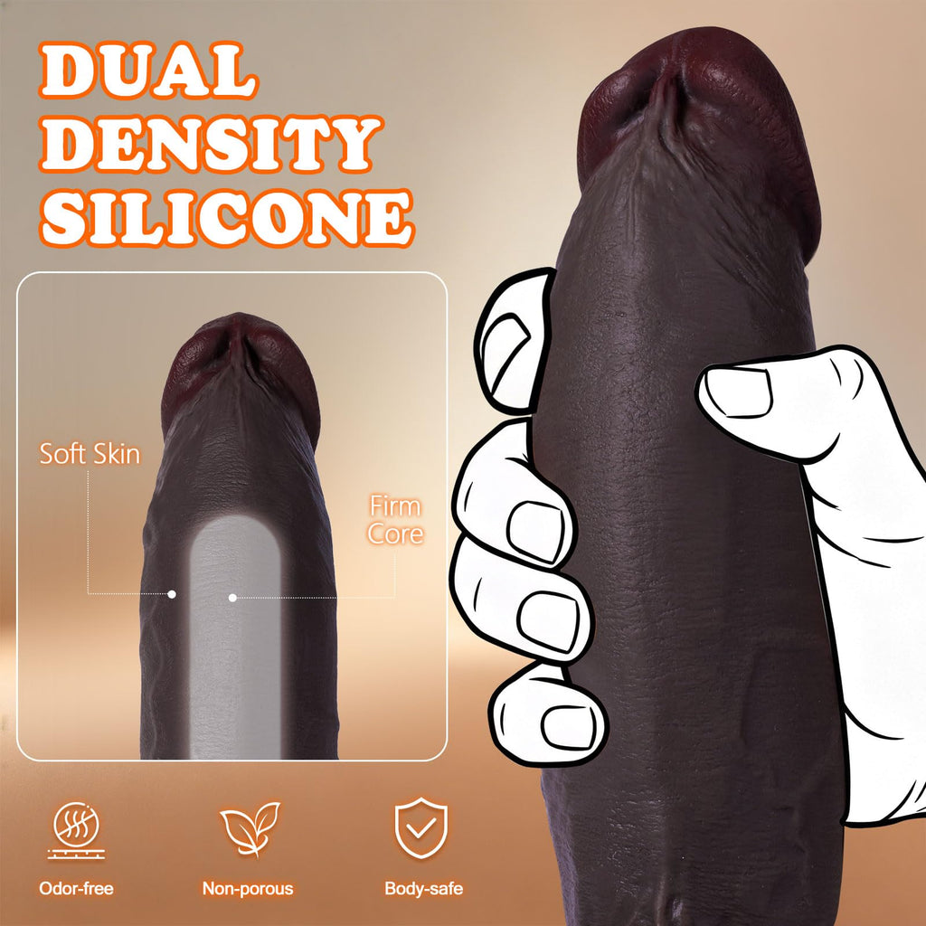8 Inch Thick Black Dildo with Suction Cup T64362
