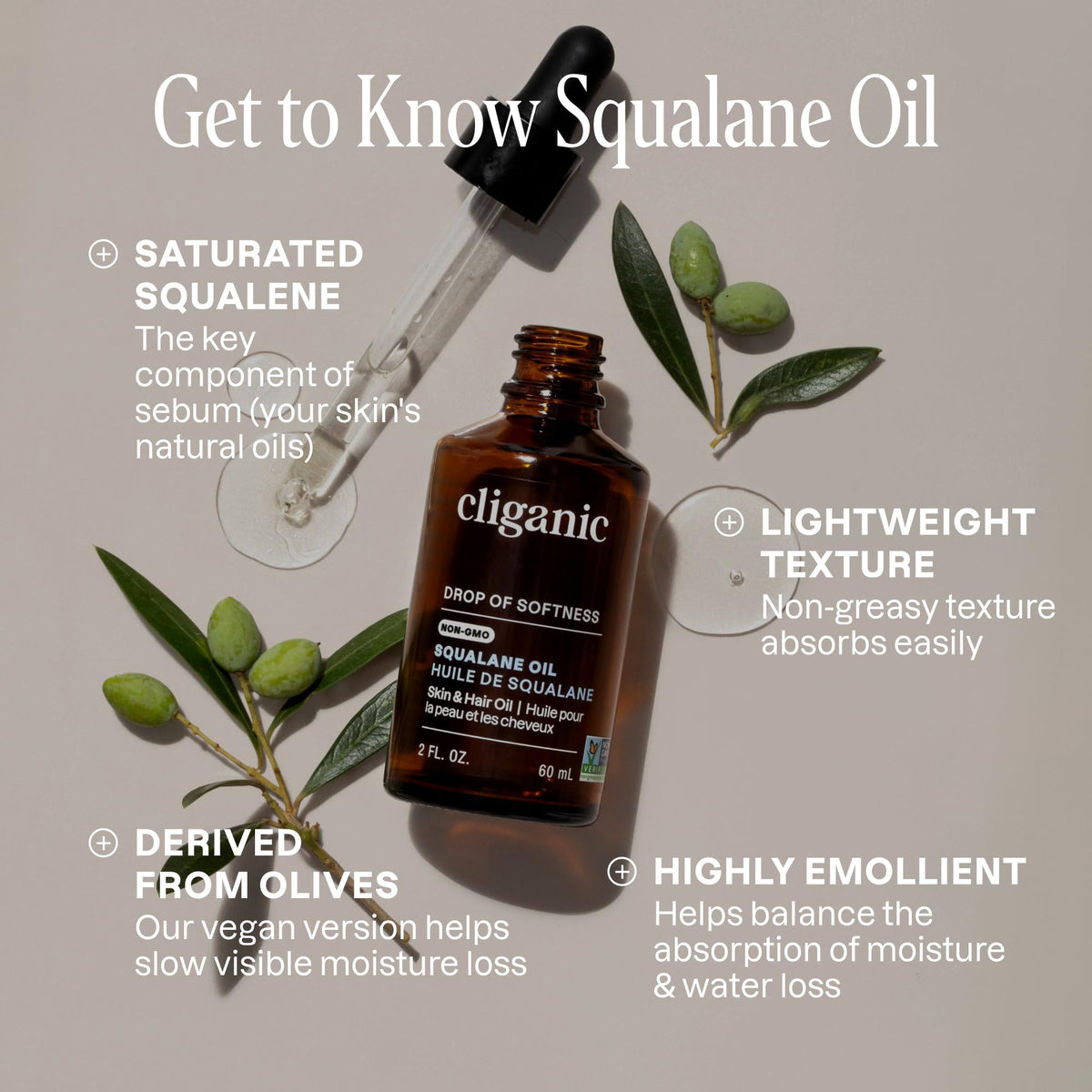 Pure Squalane Oil for Skin & Hair 1oz W391
